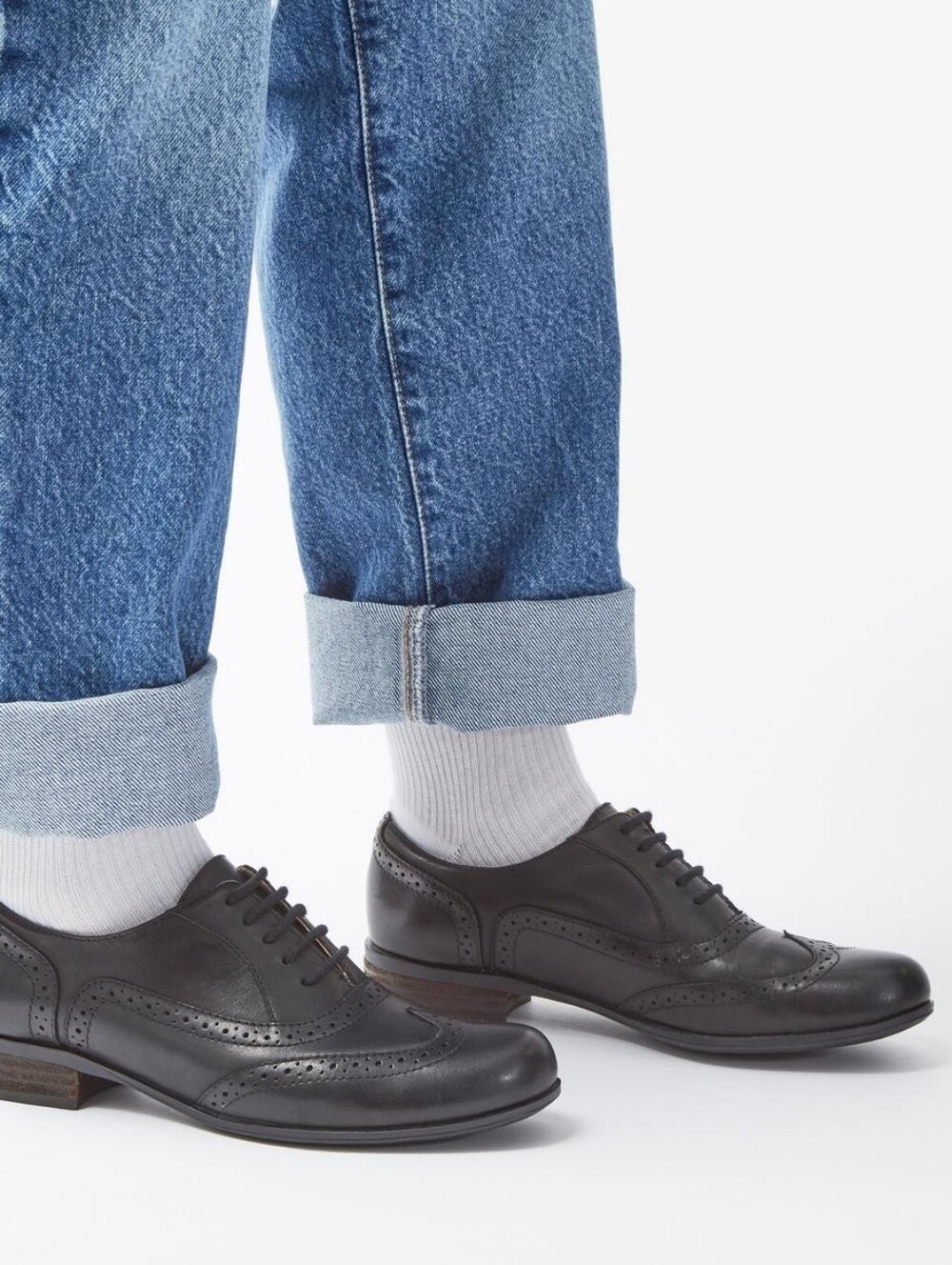 CLARKS NARRATIVE Hamble Oak Black Leather Oxford Brogue Lace-Up Shoes